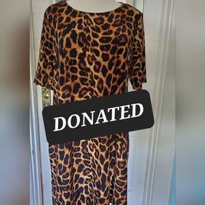 Agnes & Dora Cheetah Print Dress (Large)